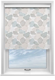 Linen Patch, Teal - Twist&Fit Roller Blind